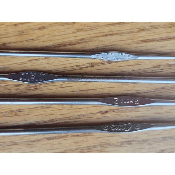 Vintage 5" Steel crochet/tatting hooks for lace and small work bone sewing awl - Picture 2 of 10
